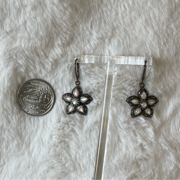 925 A THAILAND STERLING|MOTHER OF PEARL STONES in PINK & WHITE TONES|VTG - Picture 2 of 6